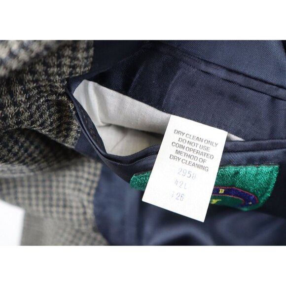 MEN'S GRAY & BLUE PLAID BLAZER JACKET - CLUB HOUSE - SIZE 42L - Picture 4 of 5